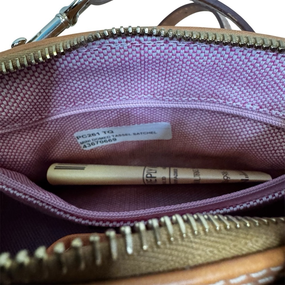 Vintage Dooney & Bourke Mini Domed Tassel Satchel Gingham 9.5”W x 6.5”H X 5”D - Picture 15 of 15